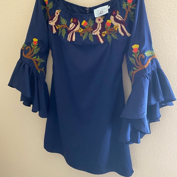 Judith March Embroidered Bell Sleeve Dress - Picture 9 of 9